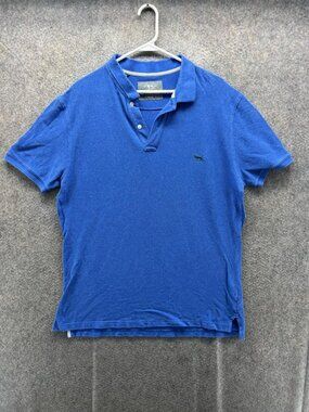 Gunn Polo Polo Shirt Men Large Blue Slim Sports Fit Casual Short Sleeve Logo